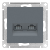 Розетка двойная компьютерная RJ45+RJ45 кат.5E механизм Schneider Electric AtlasDesign Грифель