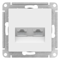 Розетка двойная компьютерная RJ45+RJ45 кат.5E механизм Schneider Electric AtlasDesign Белый