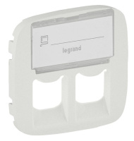 Накладка розетки телефонной/комп 2-ой RJ11/RJ45 с полем для надписи Legrand Valena Allure Жемчуг