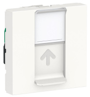 Розетка компьютерная RJ45 одиночная кат. 5е UTP 2 модуля Schneider Electric Unica New Modular Белый