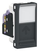 Розетка компьютерная RJ45 одиночная кат. 6 UTP 1 модуль Schneider Electric Unica New Modular Антрацит