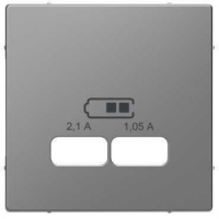 Центральная накладка для USB механизма 2,1A SD Merten D-Life Нержавеющая сталь