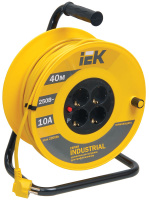 Удлинитель на катушке 2P+РЕ 4 розетки шнур 40м 10A/230V IEK Industrial УК40