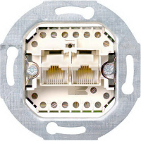 Механизм Розетка телефон/комп.UAE/IAE (ISDN) 2-ая RJ11/RJ12/RJ45 8/8(8/8) наклонная кат.3 Gira