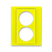 Сменная панель на розетку с заземлением двойную жёлтый ABB Levit