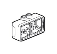Коробка монтажная 2-местная для накладного монтажа горизонтальная PG IP55 Legrand Plexo Серый