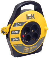 Удлинитель на катушке 2P+РЕ 4 розетки шнур 10м 10A/220V IEK Industrial УК10