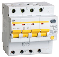 Дифференциальный автомат 4P 16A (C) 4,5kA тип AC 30mA IEK АД14