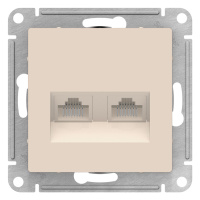 Розетка двойная компьютерная RJ45+RJ45 кат.5E механизм Schneider Electric AtlasDesign Бежевый