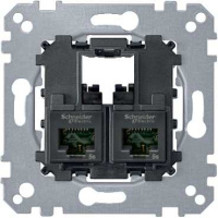 Механизм Розетка компьютерная 2хRJ45 кат. 6 UTP 2 поста Merten SM&SD