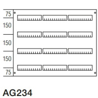 Пластрон глухой DIN150мм 600х750мм, 4ряда ABB