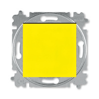 Переключатель одноклавишный жёлтый / дымчатый чёрный ABB Levit