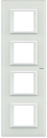 Рамка прямоугольная вертикальная немецкий стандарт 2+2+2+2 мод Bticino Axolute Белое стекло 