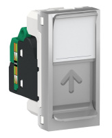 Розетка компьютерная RJ45 одиночная кат. 5е STP 1 модуль Schneider Electric Unica New Modular Алюминий