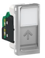 Розетка компьютерная RJ45 одиночная кат. 5е UTP 1 модуль Schneider Electric Unica New Modular Алюминий