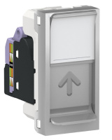 Розетка компьютерная RJ45 одиночная кат. 6 UTP 1 модуль Schneider Electric Unica New Modular Алюминий