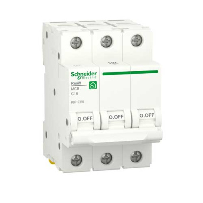 Автоматический выключатель 3P 16А (C) 6kA Schneider Electric Resi9 R9F12316