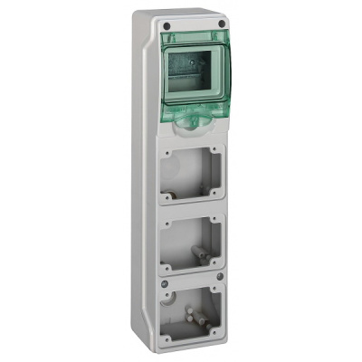 Бокс накладной для разъёмов 392х98х98мм, 4мод+3отв, IP65 Schneider Electric Mini Kaedra Schneider Electric Kaedra 13177