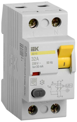 Устройство защитного отключения 2P 32A тип AС 30mA IEK ВД1-63 IEK ВД1-63 MDV10-2-032-030