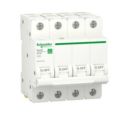 Автоматический выключатель 4P 20А (C) 6kA Schneider Electric Resi9 R9F12420