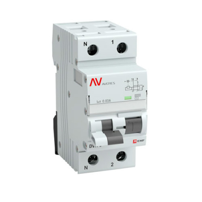 Дифференциальный автомат 1P+N 6A (D) 30mA (AC) 6kA EKF Averes DVA-6 EKF Averes DVA-6 rcbo6-1pn-6D-30-ac-av