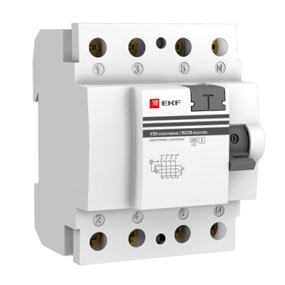 Устройство защитного отключения селективное 4P 40A/300mA электромеханическое EKF PROxima ВД-100 EKF PROxima ВД-100 elcb-4-40-300S-em-pro