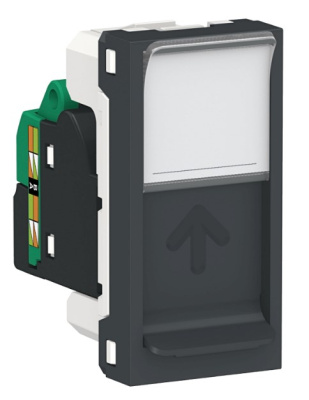 Розетка компьютерная RJ45 одиночная кат. 5е UTP 1 модуль Schneider Electric Unica New Modular Антрацит Schneider Electric Unica New Modular NU341054