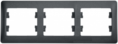 Рамка 3-постовая горизонтальная Schneider Electric Glossa Антрацит Schneider Electric Glossa GSL000703