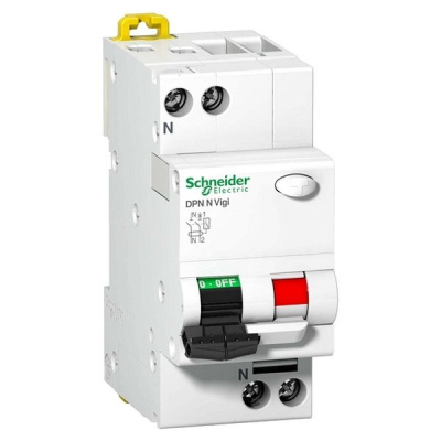 Дифференциальный автомат 1P+N 10A (B) 6kA тип AC 30mA Schneider Electric Acti 9 DPN N Vigi Schneider Electric Acti9 A9N19653