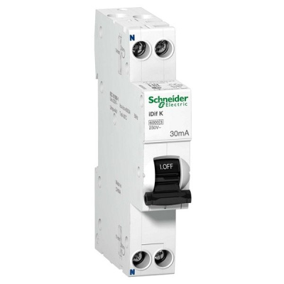 Дифференциальный автомат 1P+N 6A (C) 6kA тип AC 30mA iDif Schneider Electric Acti 9 Schneider Electric Acti9 A9D63606