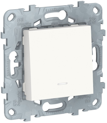 Переключатель 1-клавишный с подсветкой сх.6A Schneider Electric Unica New Белый Schneider Electric Unica New NU520318N