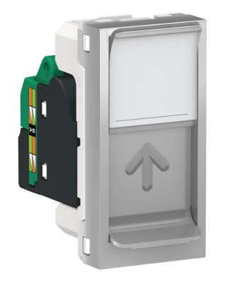 Розетка компьютерная RJ45 одиночная кат. 5е STP 1 модуль Schneider Electric Unica New Modular Алюминий Schneider Electric Unica New Modular NU341230