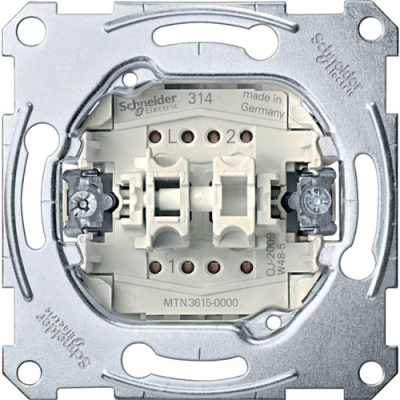 Механизм Выключатель 2-клавишный 16A Merten SM&SD Merten Merten Механизмы MTN3615-0000