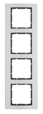 Рамка 4-постовая Berker B.3 Алюминий/Антрацит матовый Berker S.1/B.3/B.7 10143004 Berker