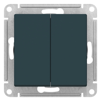 Выключатель 2-клавишный сх.5 10AX механизм Schneider Electric AtlasDesign Изумруд Schneider Electric AtlasDesign ATN000851