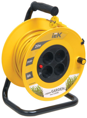 Удлинитель на катушке 2P, 4 розетки, шнур 20м, 10A/230V IEK Garden УК20 IEK Garden WKP23-06-04-20