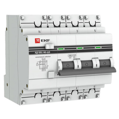 Дифференциальный автомат селективный 3P+N 63A/100mA EKF PROxima АД-32 EKF PROxima АД-32 DA32-63-100S-4P-pro