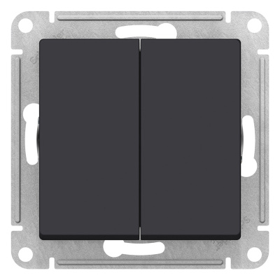 Выключатель 2-клавишный сх.5 10AX механизм Schneider Electric AtlasDesign Карбон Schneider Electric AtlasDesign ATN001051