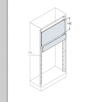 Панель лицевая глухая алюминиевая для рамы 19" 19HE 844,5мм ABB IS2 ABB IS2 EG1999
