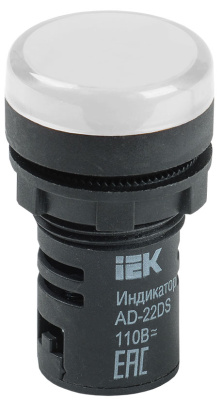 Лампа AD22DS (LED) матрица d22мм белый 110В AC/DC IEK IEK  BLS10-ADDS-110-K01