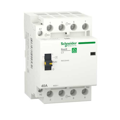 Контактор модульный 3P+N 40А 4НО 230/250В АС 50Гц Schneider Electric Resi9 Schneider Electric Resi9 R9C20440