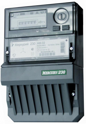 Счетчик 3Ф 1T min 10A/max 100A 3x230/400V класс 1 Меркурий 230AM-02 Меркурий 230AM 230AM-02