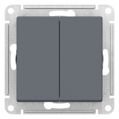 Выключатель 2-клавишный сх.5 10AX механизм Schneider Electric AtlasDesign Грифель Schneider Electric AtlasDesign ATN000751