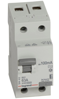 Устройство защитного отключения 2P 63A тип AC 100mA Legrand RX3 Legrand RX3 402030