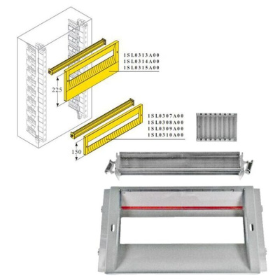 DIN-рейка+пластрон H=150мм для шкафа GEMINI (Размер1) ABB ABB  1SL0307A00